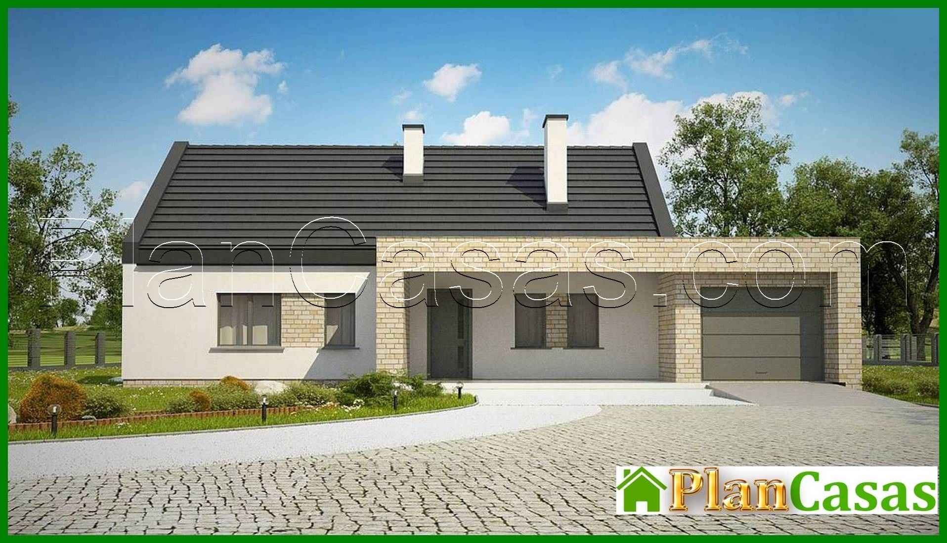 One-story classic house for a narrow plot house plan