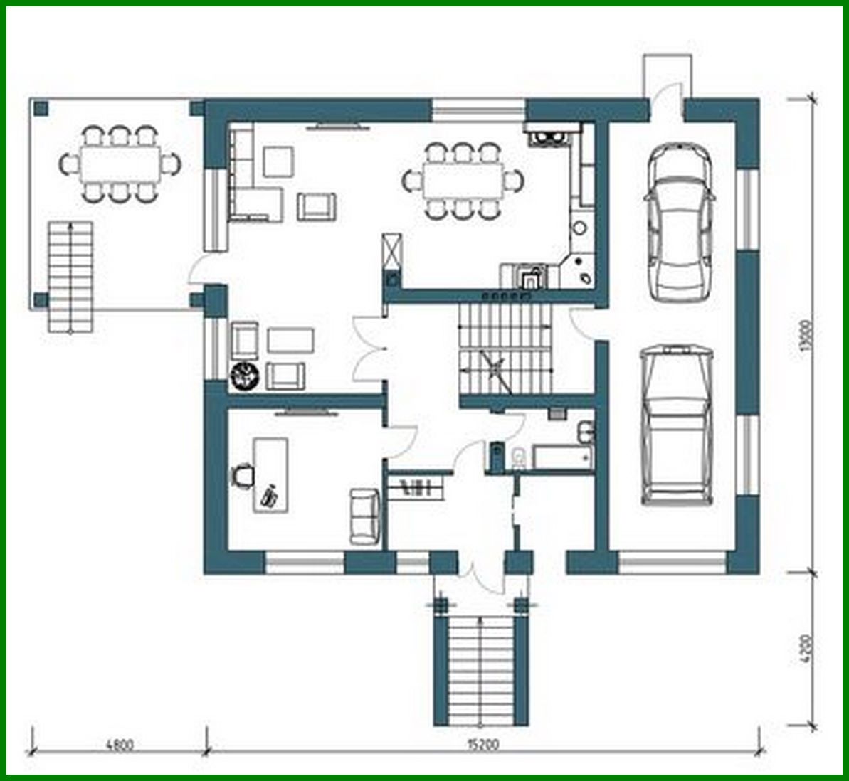 Visualization gallery - Spacious two-story house with a basement