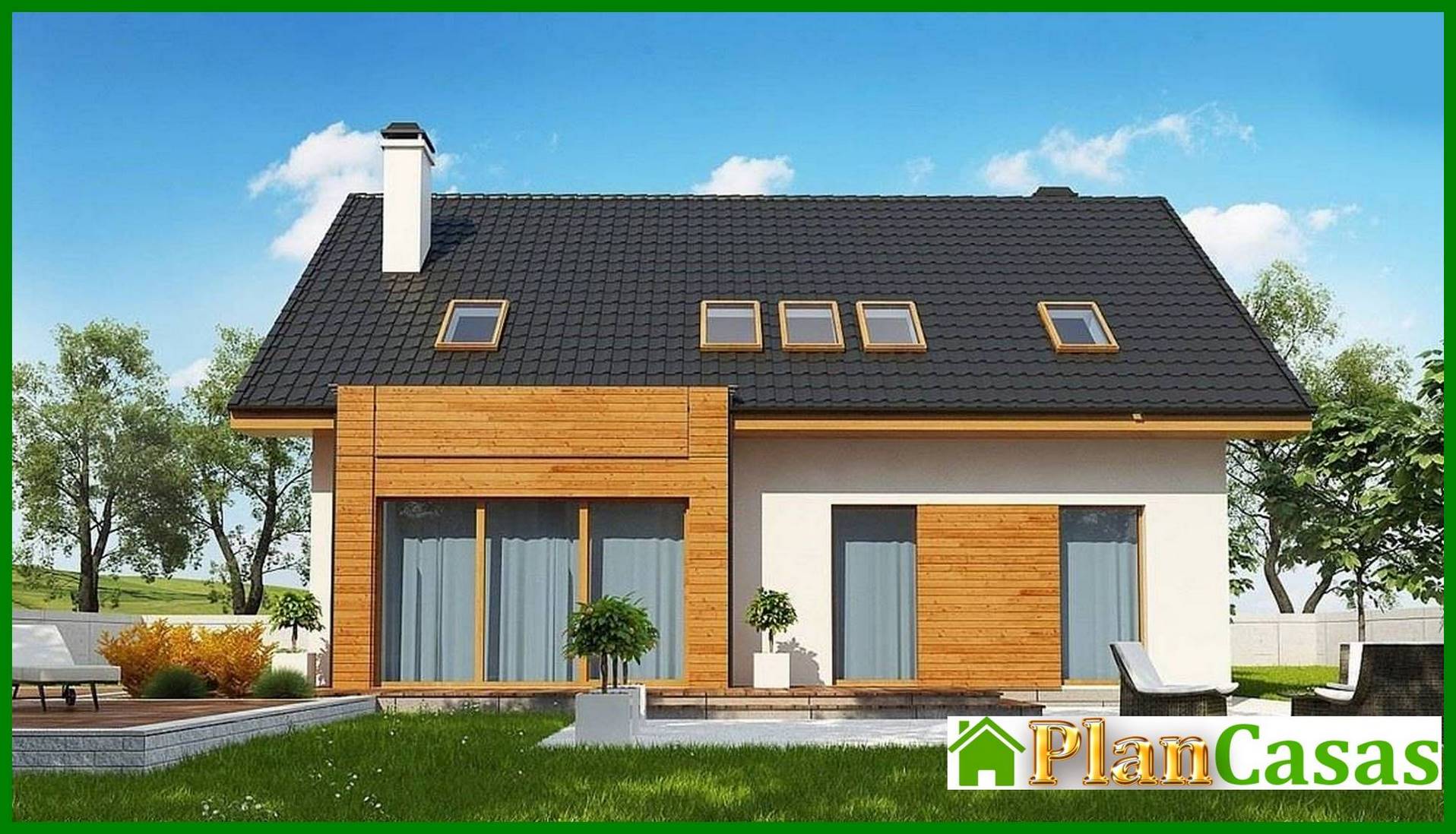 Galería de visualizaciones - Cabaña de dos plantas con un área de más de 200 m²