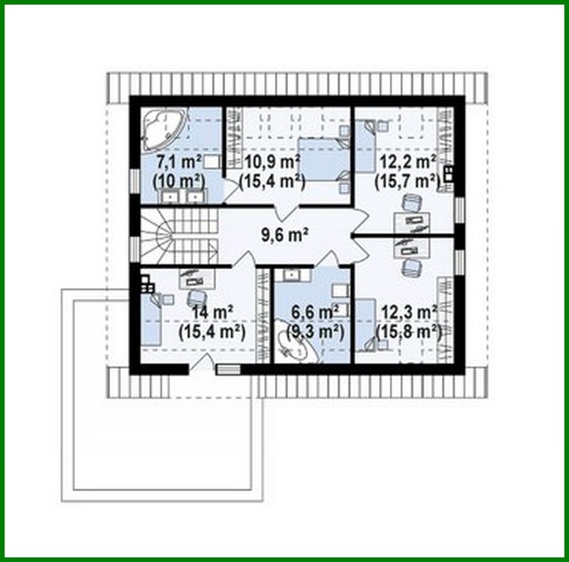 Galería de visualizaciones - Cabaña de dos plantas con un área de más de 200 m²