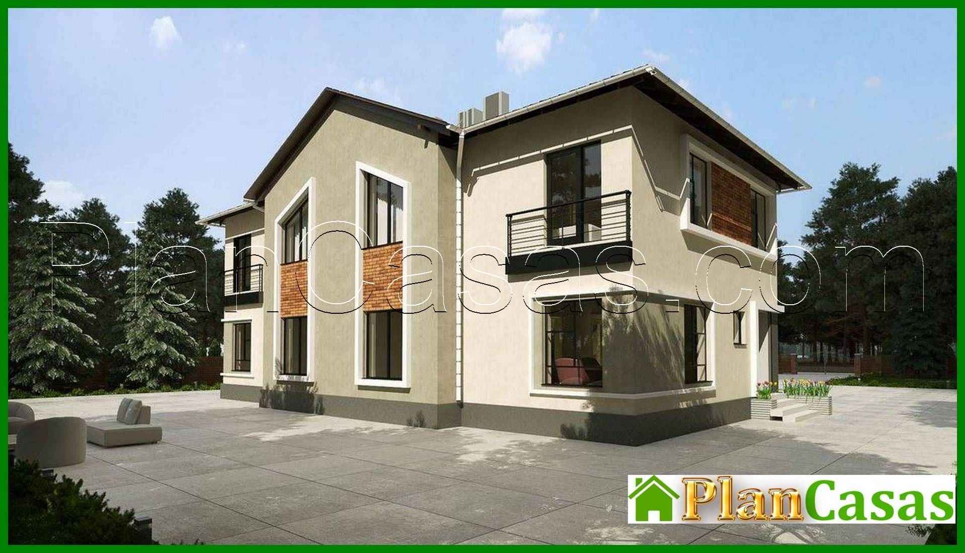 Galería de visualizaciones - Plano de una mansión atractiva para tres familias