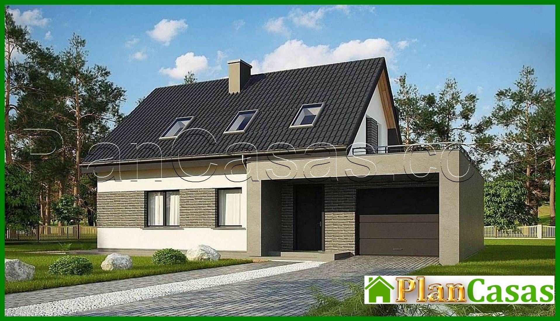 Interesting project with a large terrace above the garage house plan