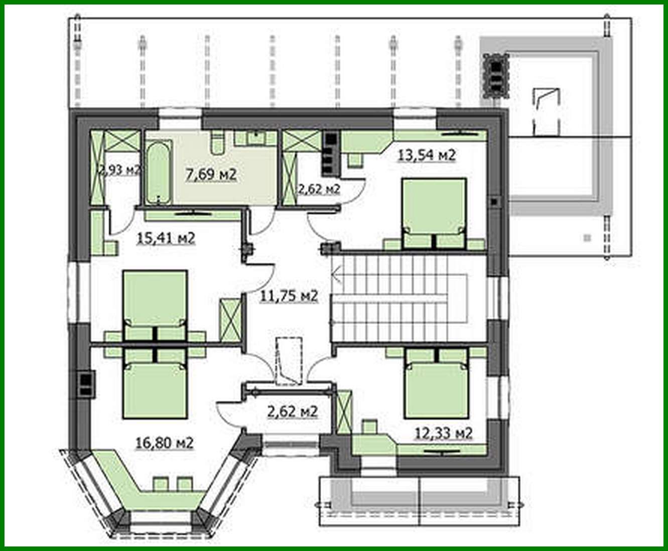 Galería de visualizaciones - Proyecto de una mansión clásica de dos plantas con fachada de ladrillo