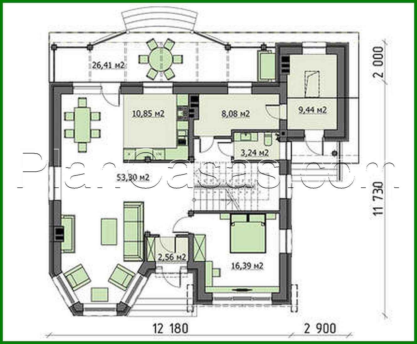 Galería de visualizaciones - Proyecto de una mansión clásica de dos plantas con fachada de ladrillo