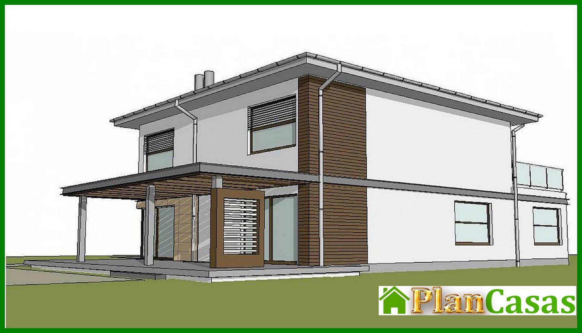 Visualization gallery - Stylish house with a spacious terrace above the garage