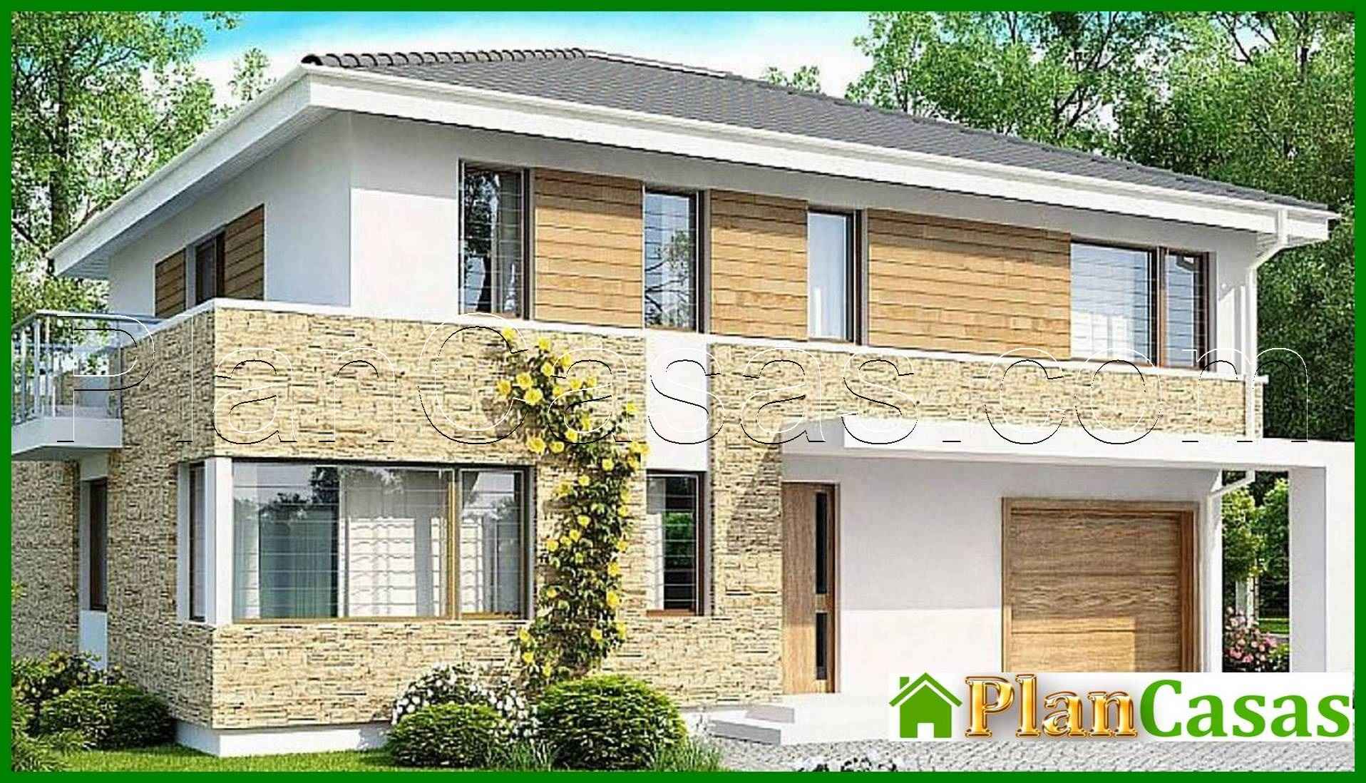 Visualization gallery - Stylish two-story house with an attached garage