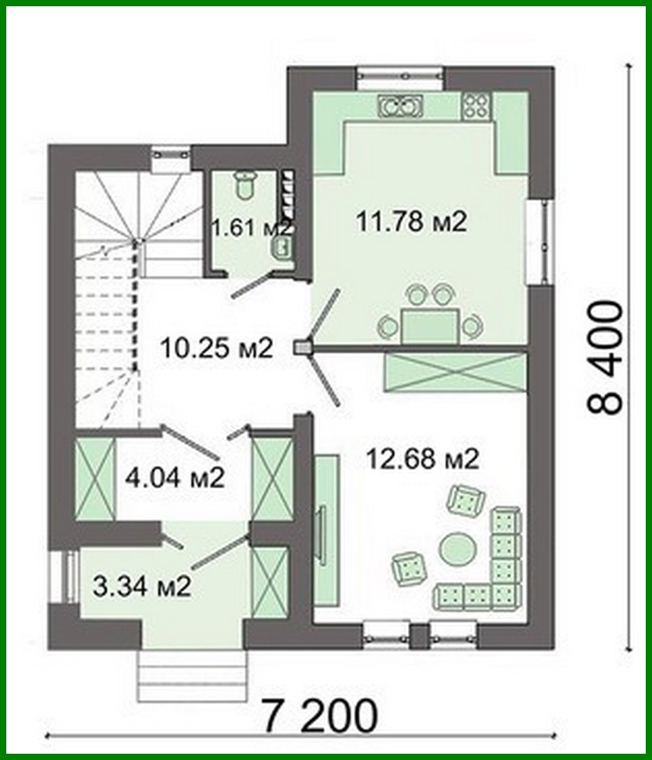Visualization gallery - Project of a small pretty two-story house with an area of up to 80 m²