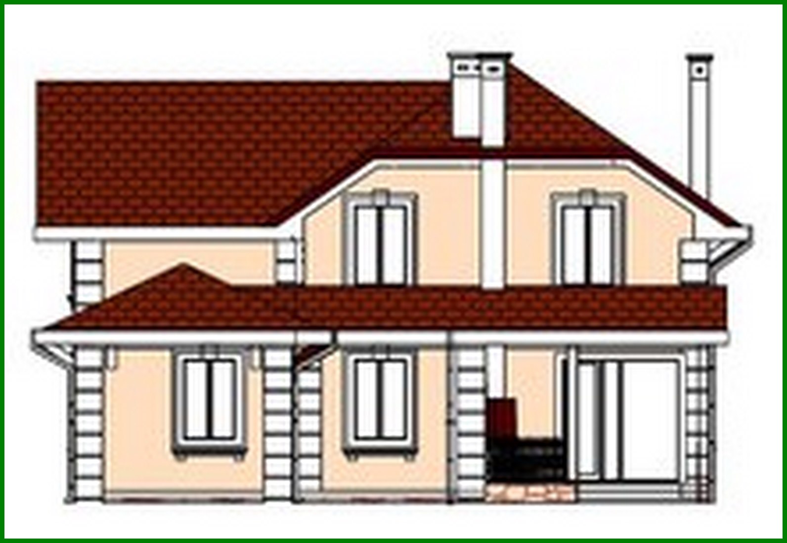 Visualization gallery - Project of a classic two-story mansion for a sloping plot