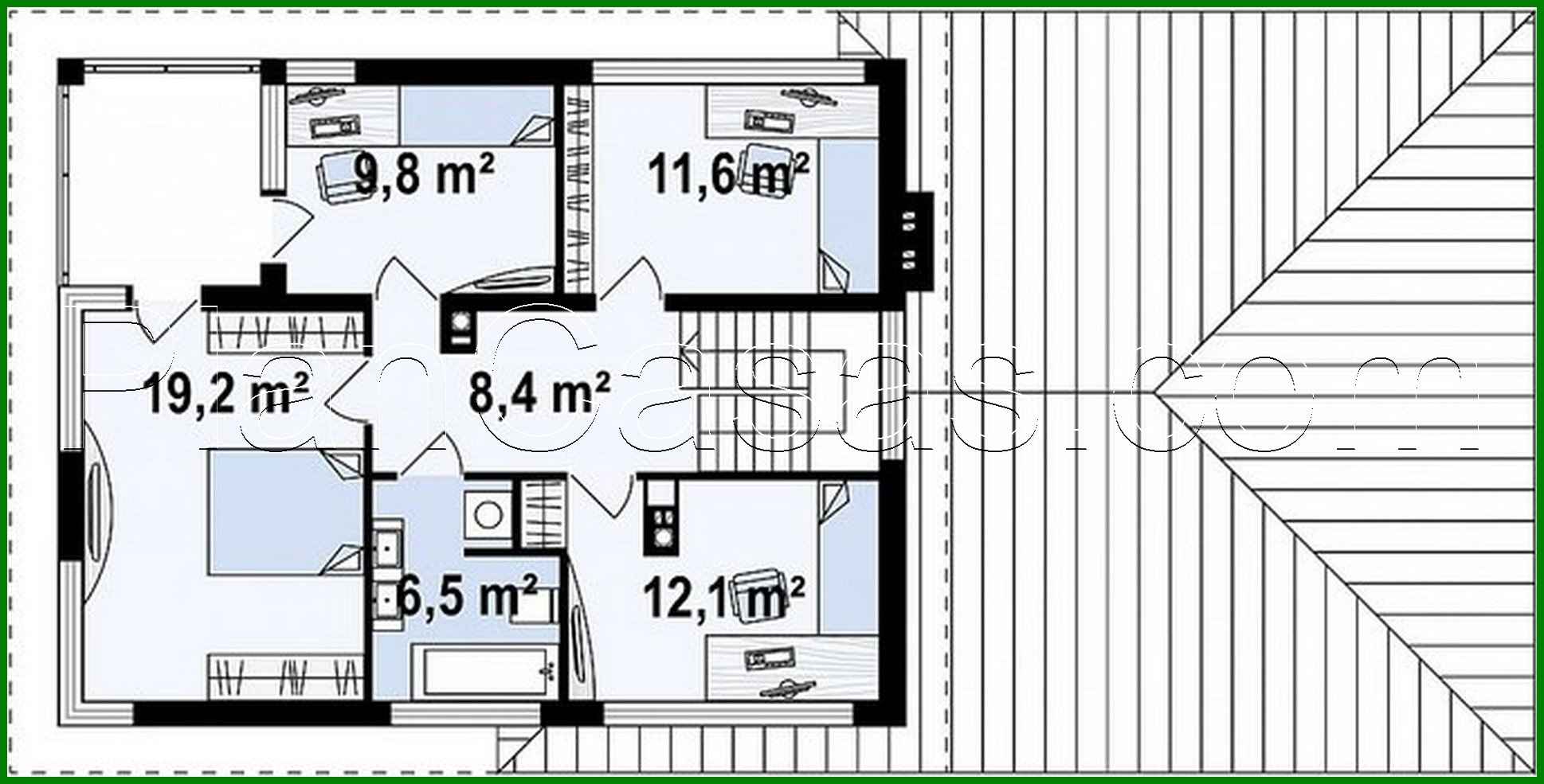 Visualization gallery - Modern two-story cottage with a garage in the annex