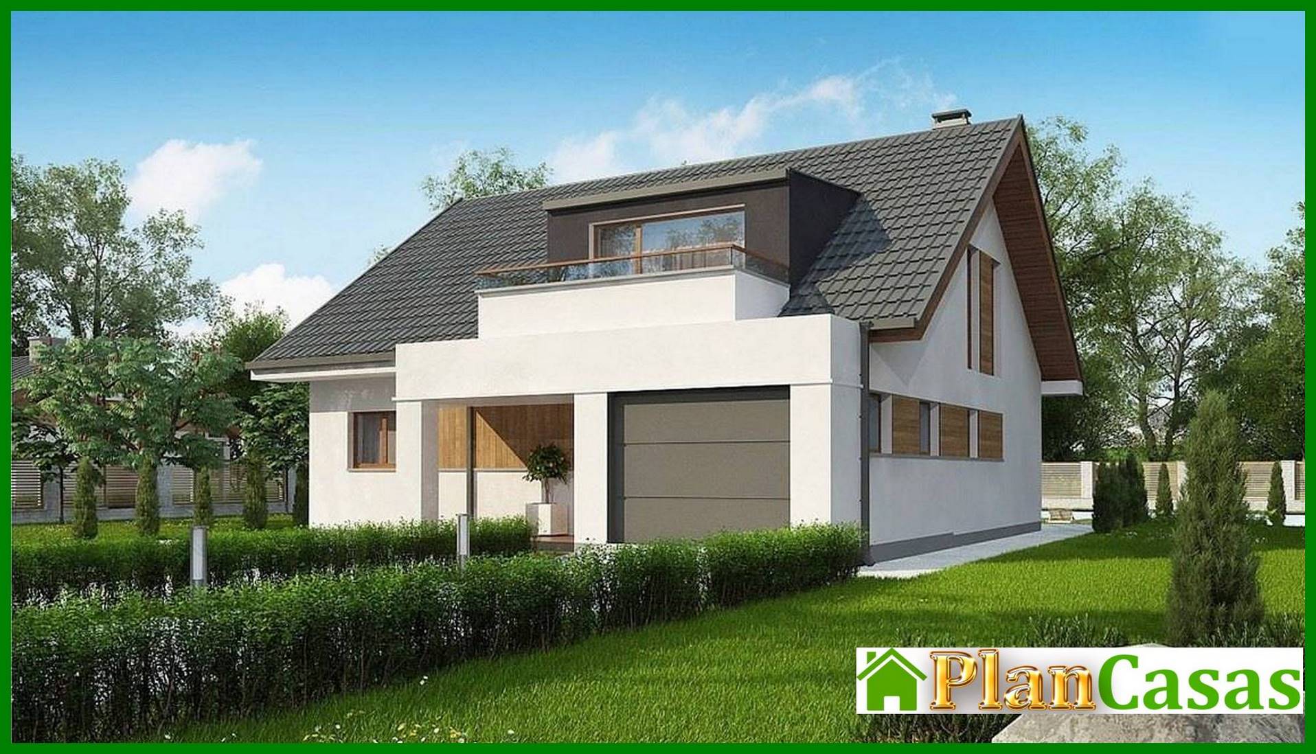 Visualization gallery - The classic project of a country estate with an attic and a garage