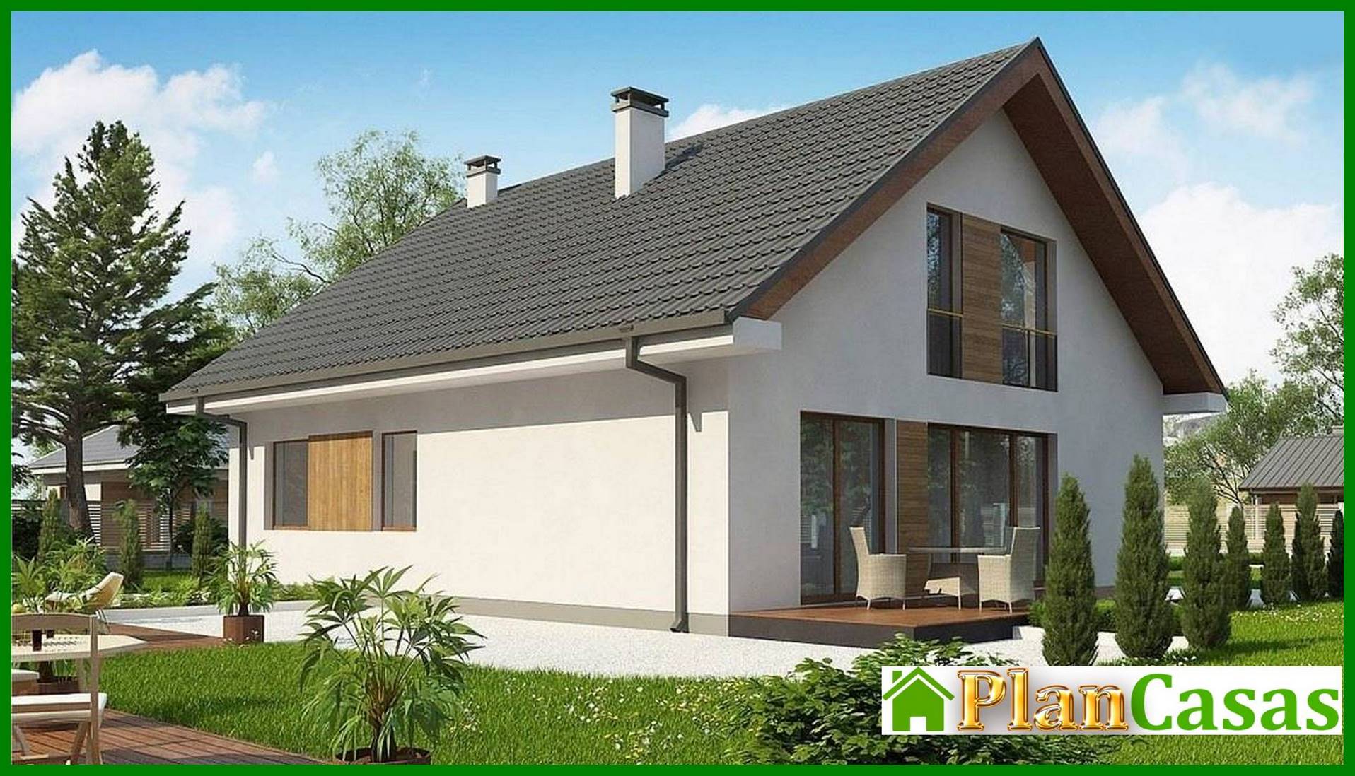 Visualization gallery - The classic project of a country estate with an attic and a garage