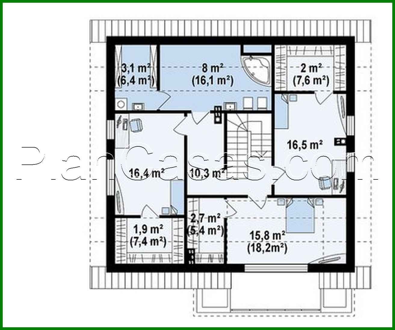 Visualization gallery - The classic project of a country estate with an attic and a garage