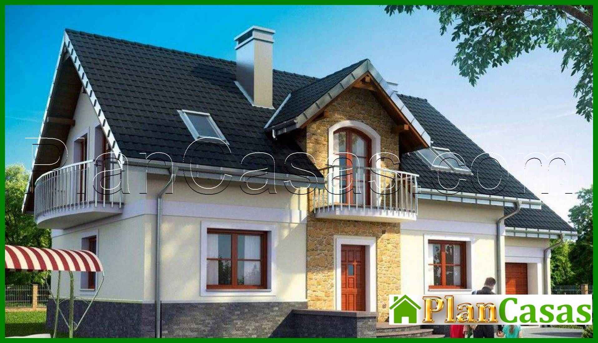 The project of a mansard with an attic for a narrow plot with dimensions 9 to 15 house plan