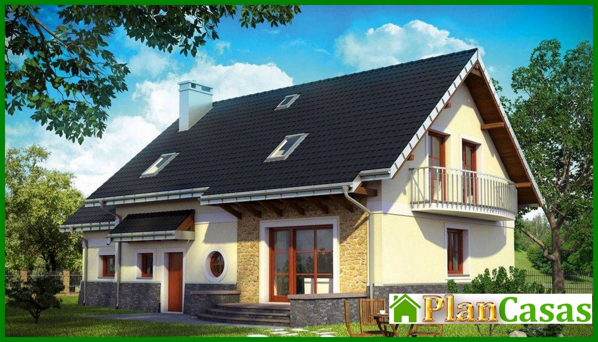 Visualization gallery - The project of a mansard with an attic for a narrow plot with dimensions 9 to 15