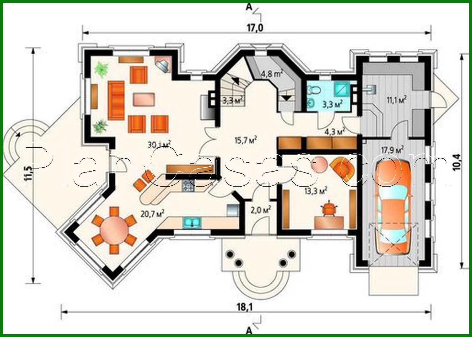 Visualization gallery - Unusual beautiful house with a spacious guest area