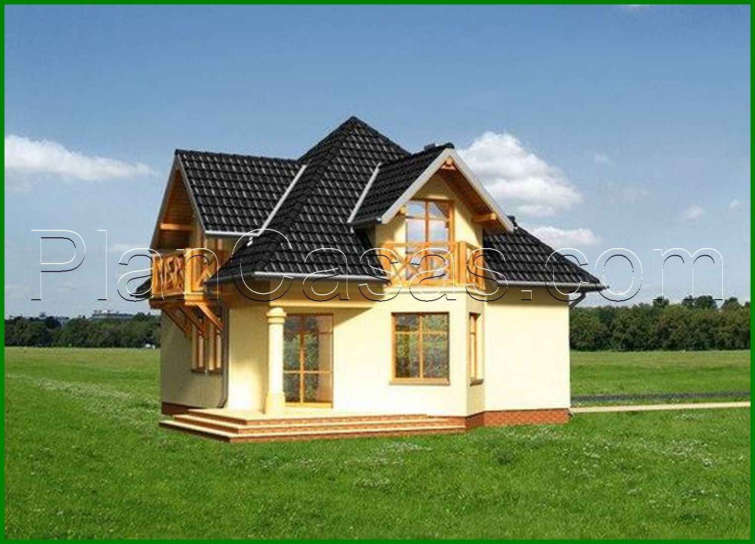 Visualization gallery - Amazing cottage under the roof of complex shape