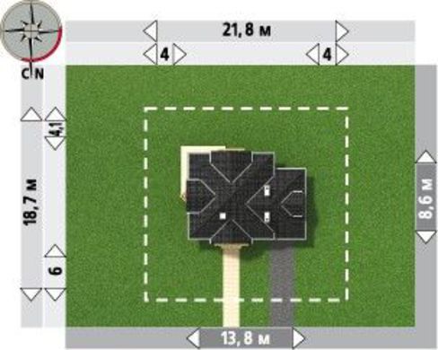 Visualization gallery - Amazing cottage under the roof of complex shape