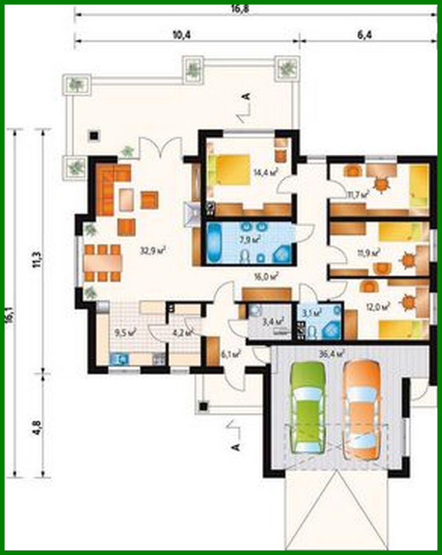 Visualization gallery - Spacious one-story house