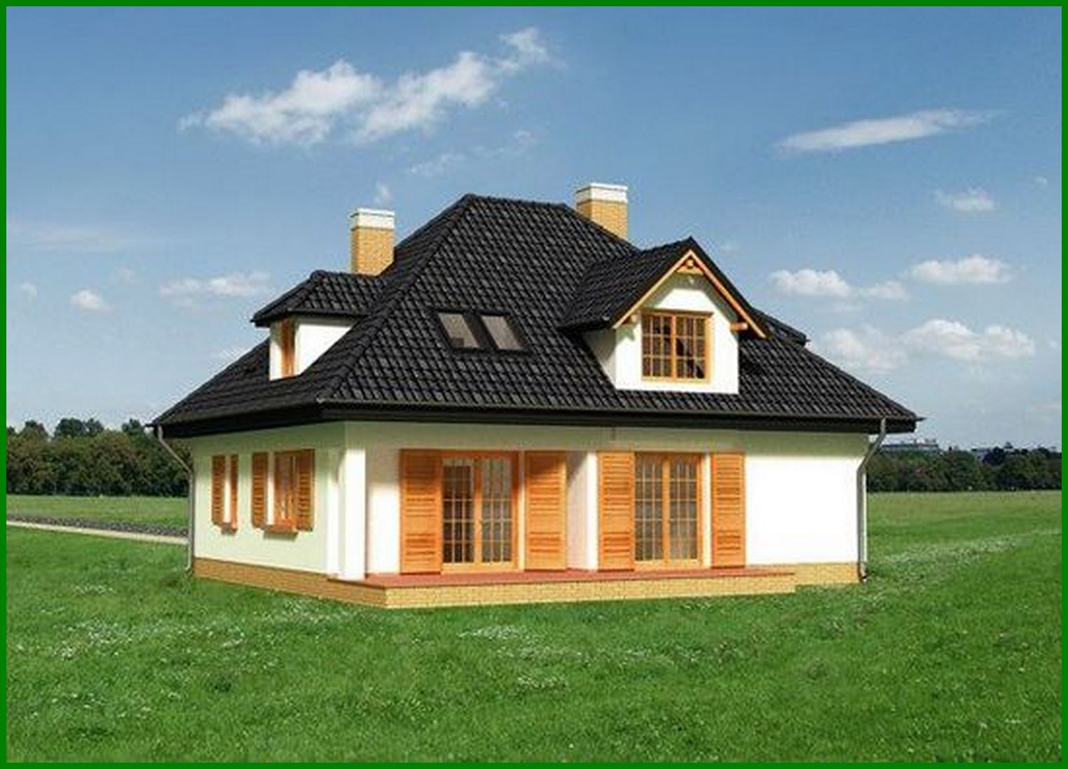 Visualization gallery - Two-story residential building with a separate kitchen