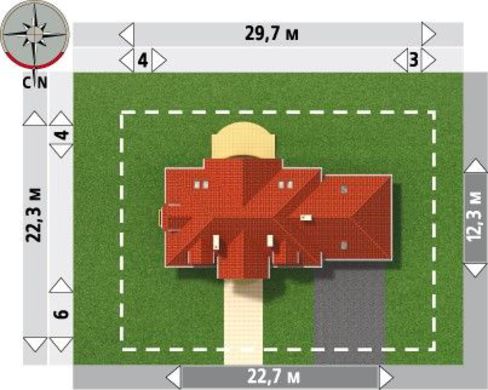 Visualization gallery - The project of a huge country cottage with a garage for two cars