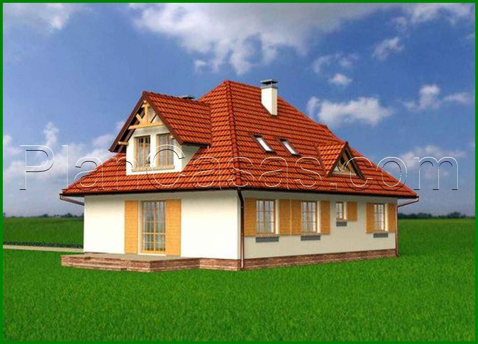 Visualization gallery - Project of an individual mansion with wooden details