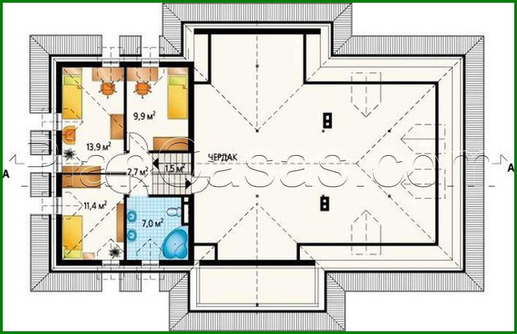 Visualization gallery - Original cottage with an attic and comfortable rooms