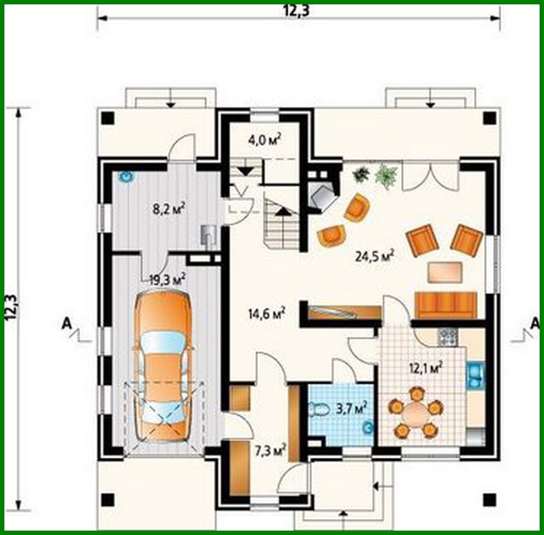 Visualization gallery - Majestic residential building under a gable roof