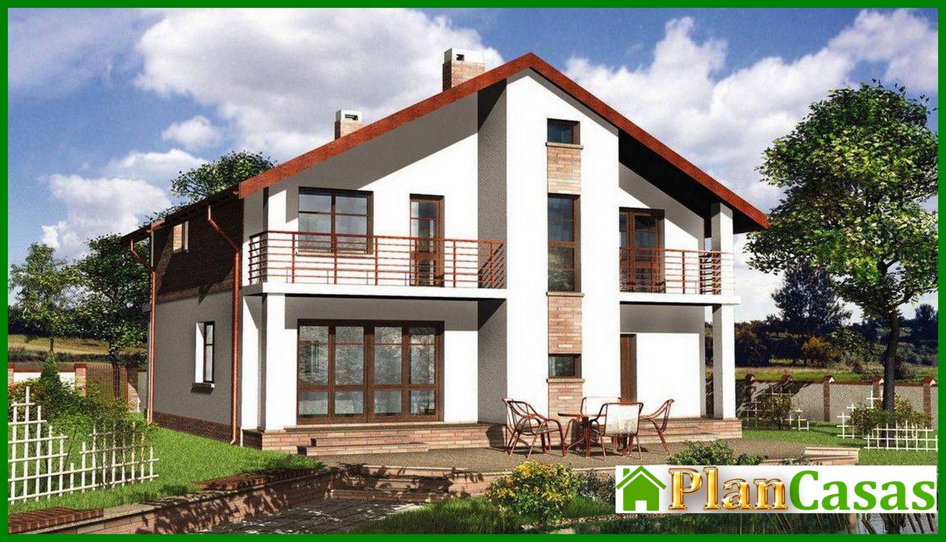 Majestic residential building under a gable roof house plan