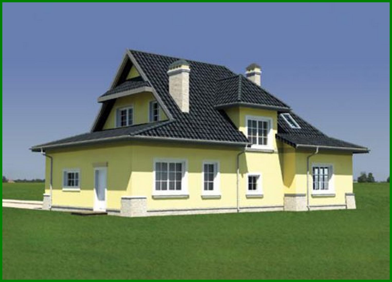 Visualization gallery - The project of a country cottage with a small terrace